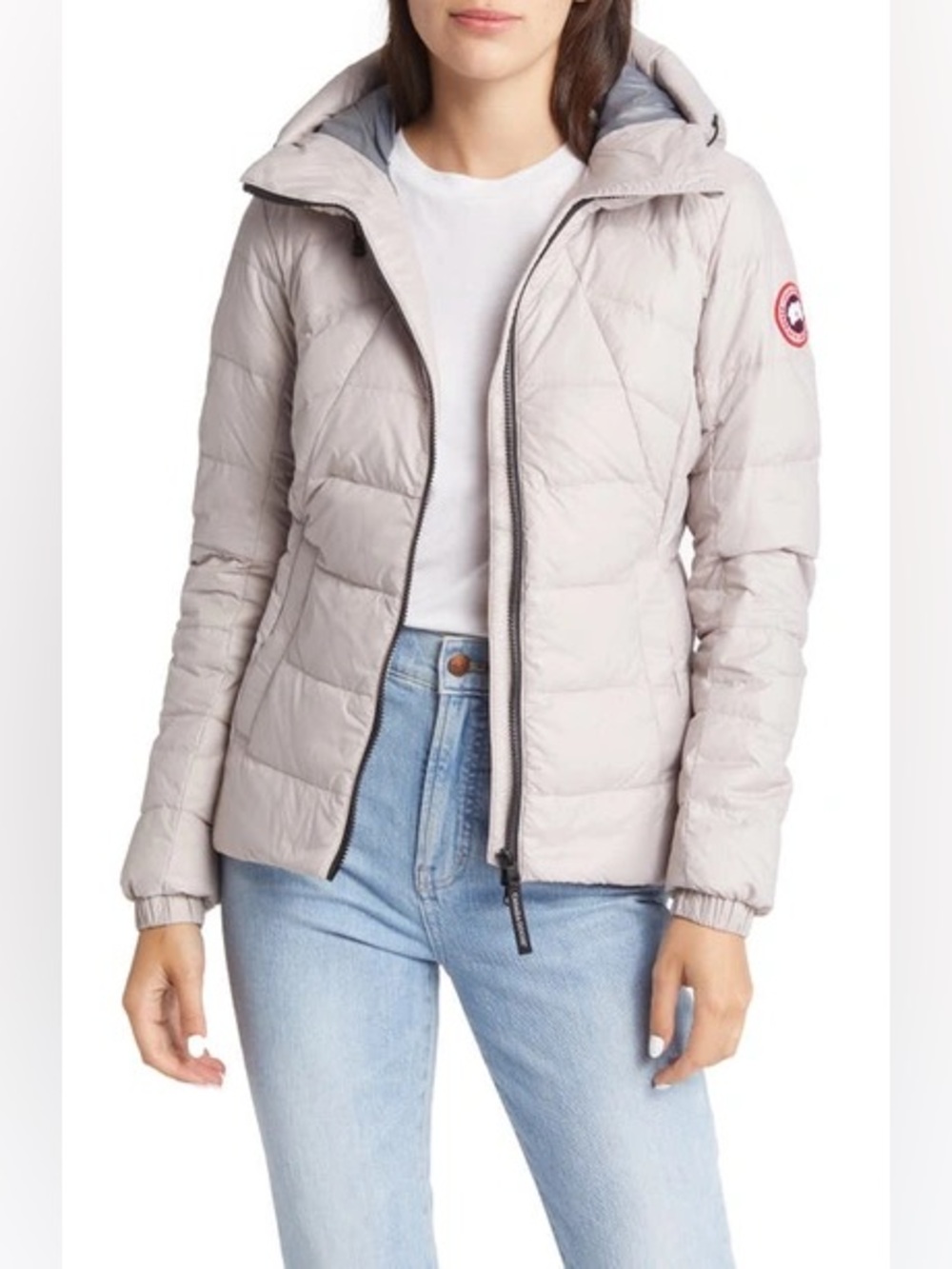 Canada Goose Women's Lucent Rose Abott Hoody Quilted Packable Puffer Jacket